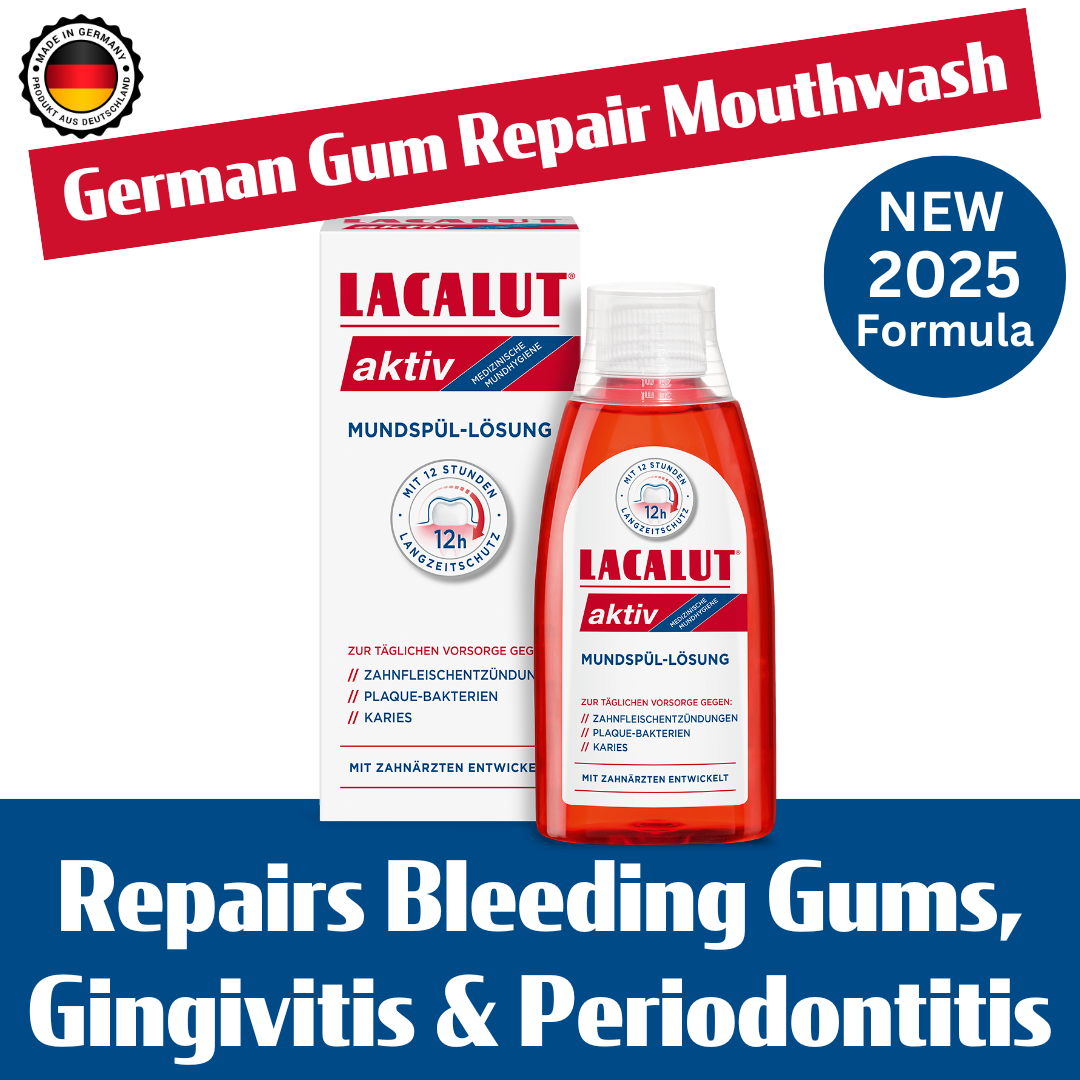 LACALUT® AKTIV Anti-Gingivitis / Gum Repair Mouthwash - 2 x Large 300ml Bottles