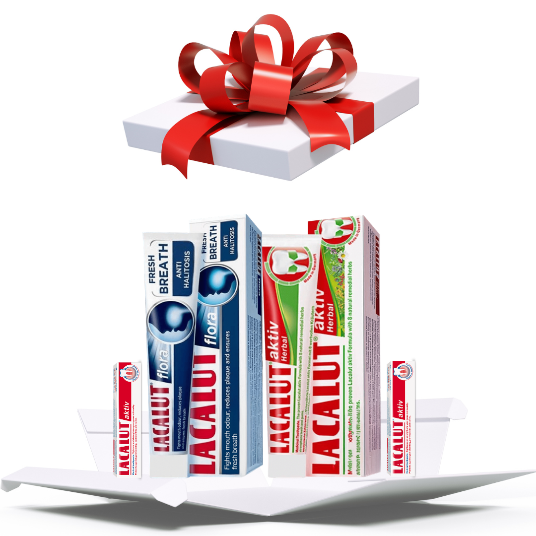 LACALUT® $30 Pack - 1x Flora, 1x Herbal, 2 Small Tubes