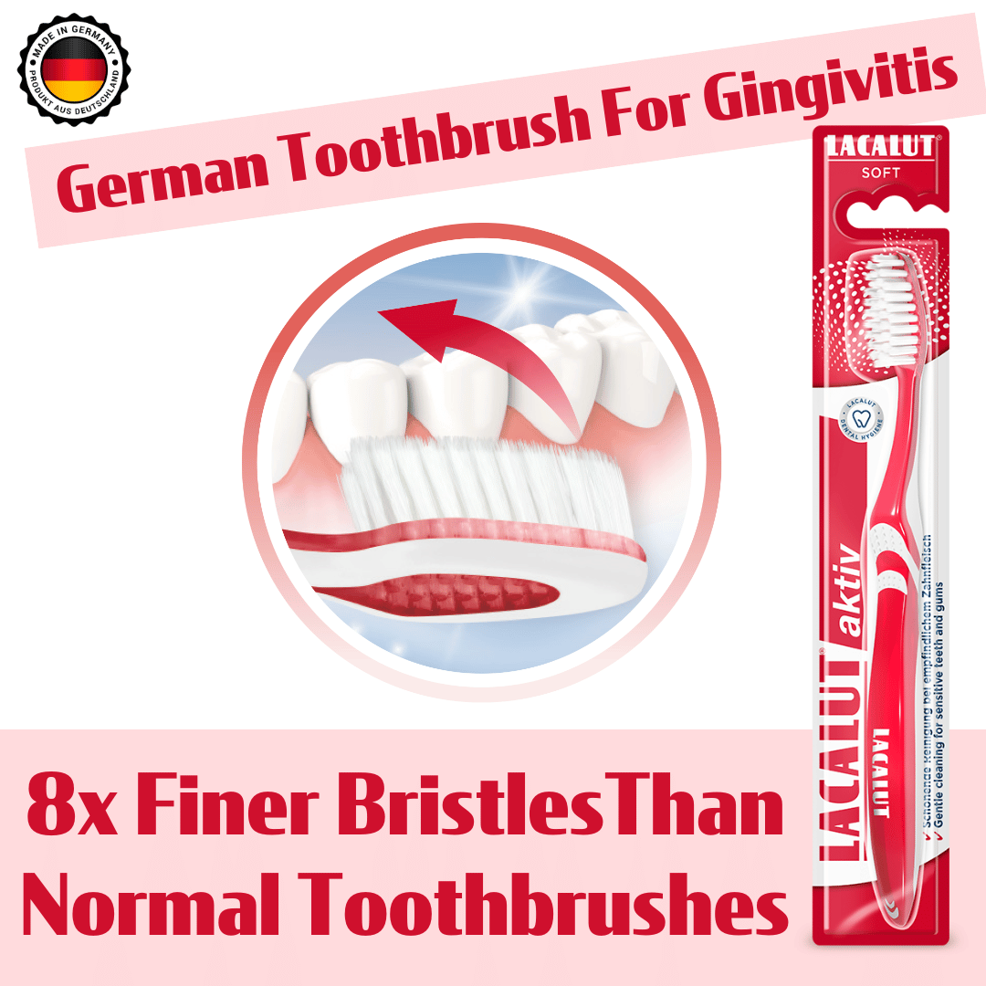 Gingivitis Toothbrush For Gum Disease | 8x Micro-Fine Bristles | LACALUT® AKTIV TOOTHBRUSH