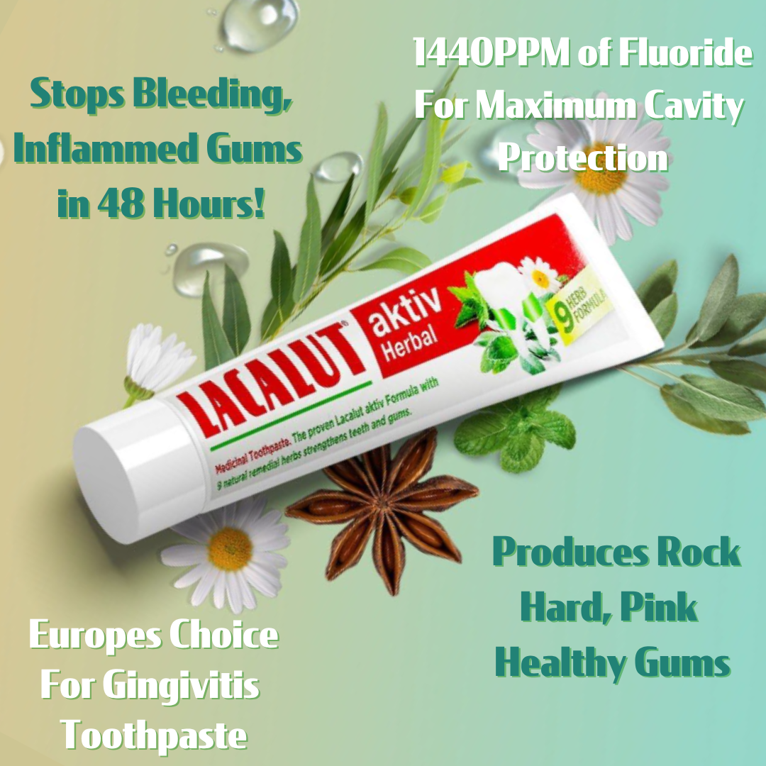 LACALUT® AKTIV HERBAL Gingivitis Toothpaste - 3 x 75ml