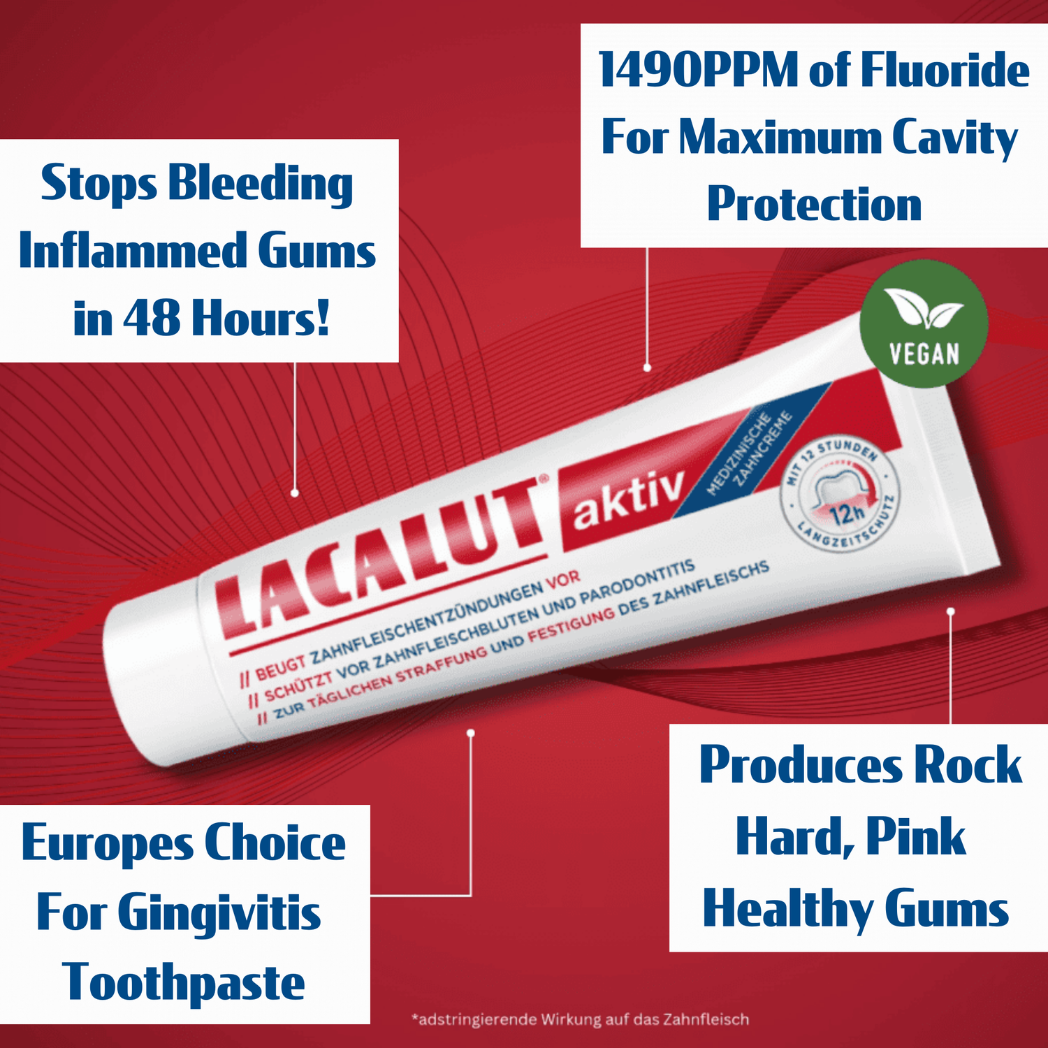 LACALUT® AKTIV 2-Part Bundle: Gingivitis Toothpaste, Mouthwash, & Toothbrush Bundle For Gum Disease (Copy) (view 4)