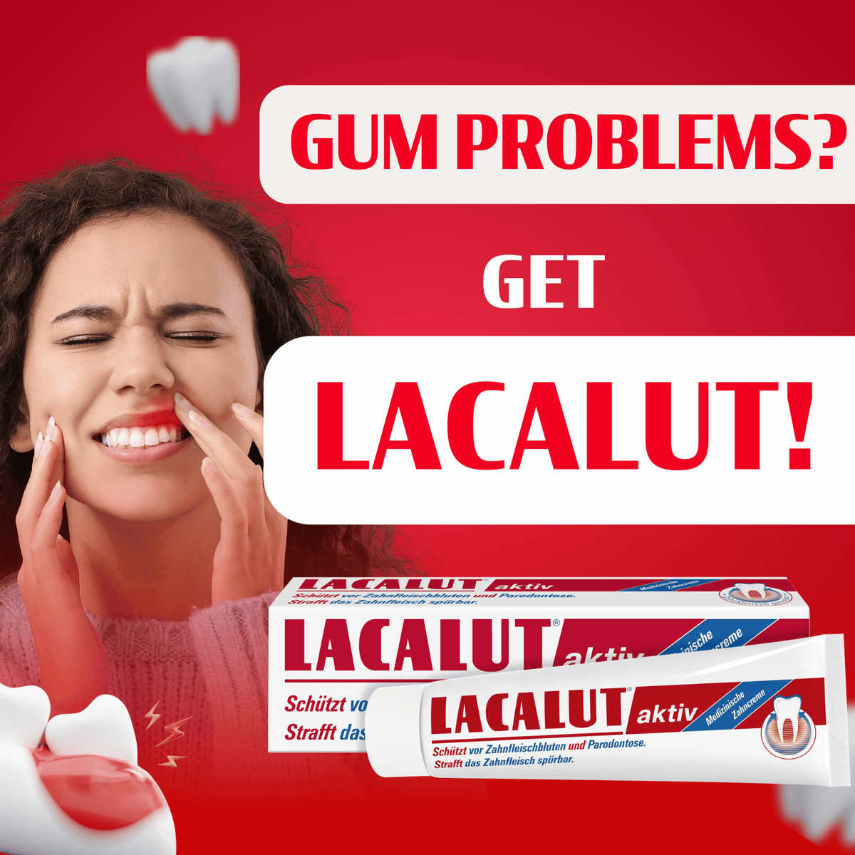 LACALUT® CDU Pack - 40 x 10ml Travel Size Gingivitis Toothpaste For Gum Disease (view 18)