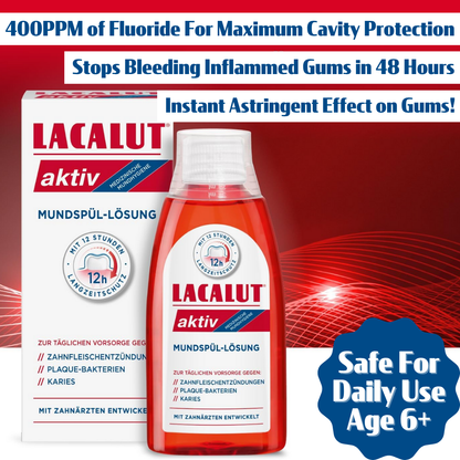 LACALUT® AKTIV Anti-Gingivitis / Gum Repair Mouthwash - 2 x Large 300ml Bottles