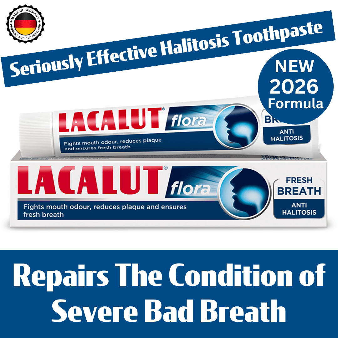 Halitosis Toothpaste For Strong Bad Breath | Kills Mouth Odour at The Source | LACALUT® FLORA 75ml