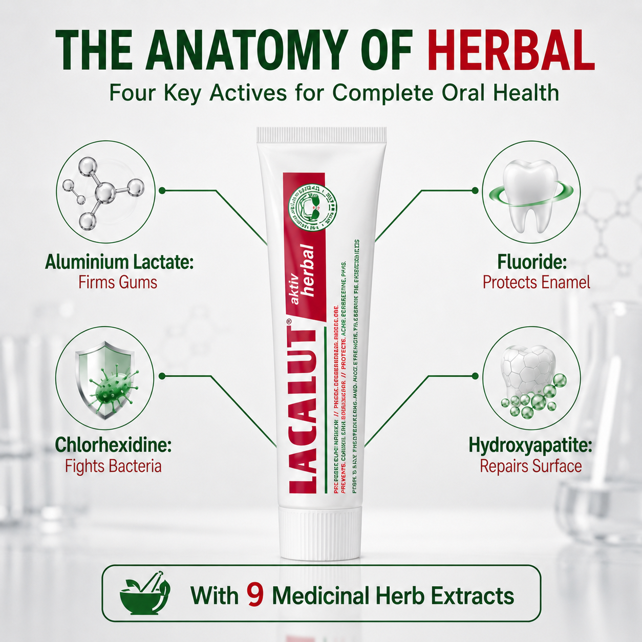 HERBAL Toothpaste For Gum Disease | Aromatherapy Brushing Experience | LACALUT® HERBAL 75ml