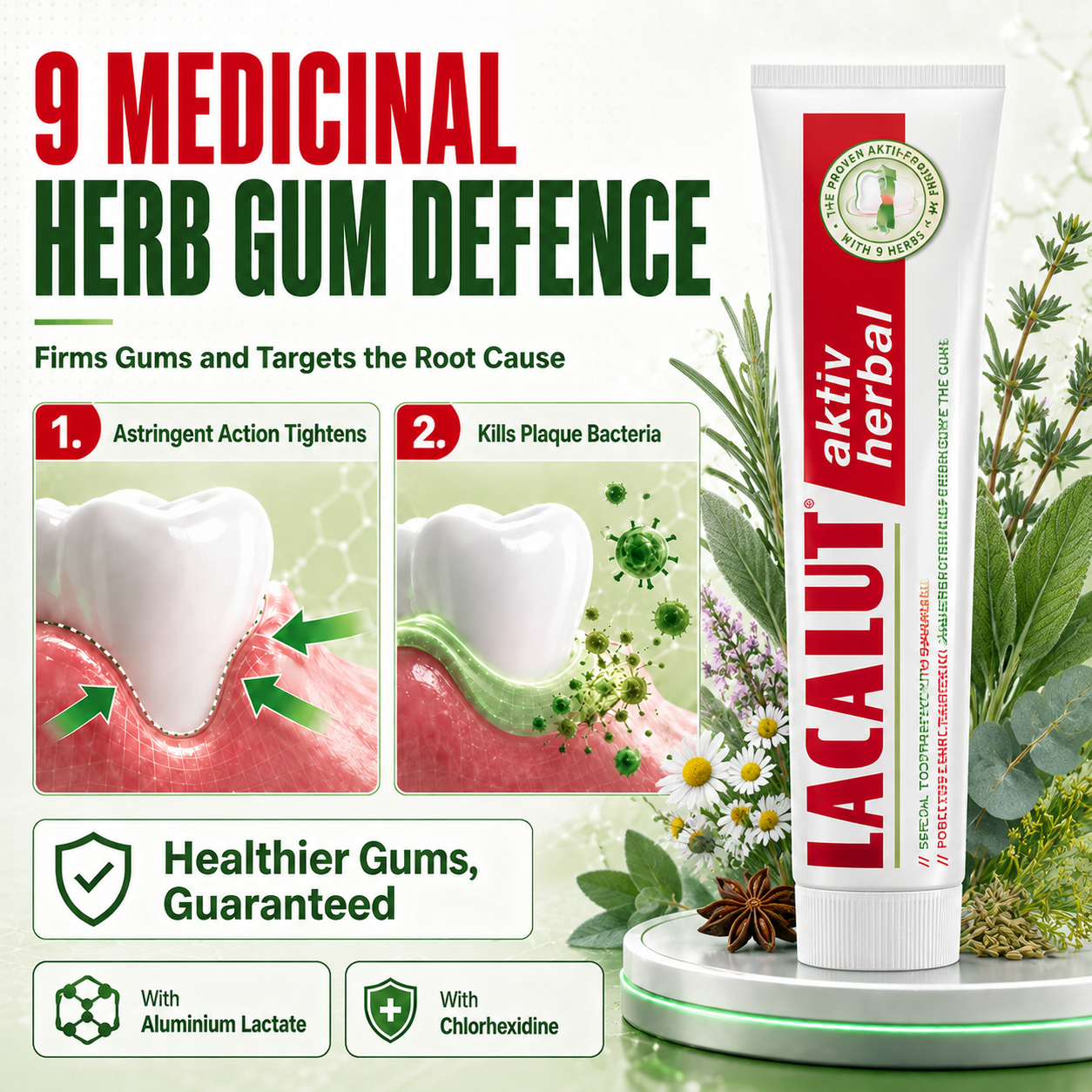 HERBAL Toothpaste For Gum Disease | Aromatherapy Brushing Experience | LACALUT® HERBAL 75ml