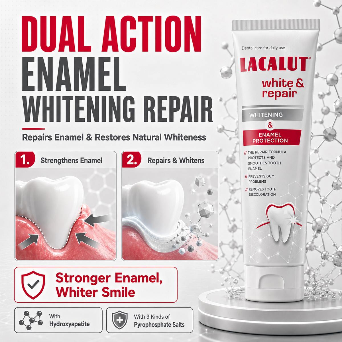 LACALUT® WHITE & REPAIR 75ml — Whitening Toothpaste For Enamel Repair (view 3)