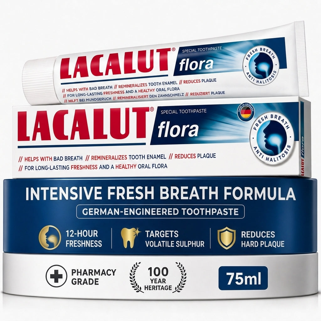 LACALUT flora fresh breath toothpaste 75ml tube and box