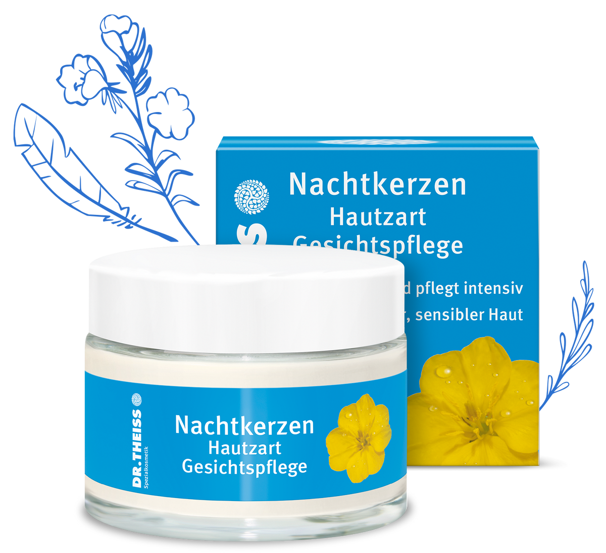 DR. THEISS Atopic Dermatitis Evening Primrose Facial Cream 50ml (7% Evening Primrose Oil / 1% Urea - Nachtkerzen