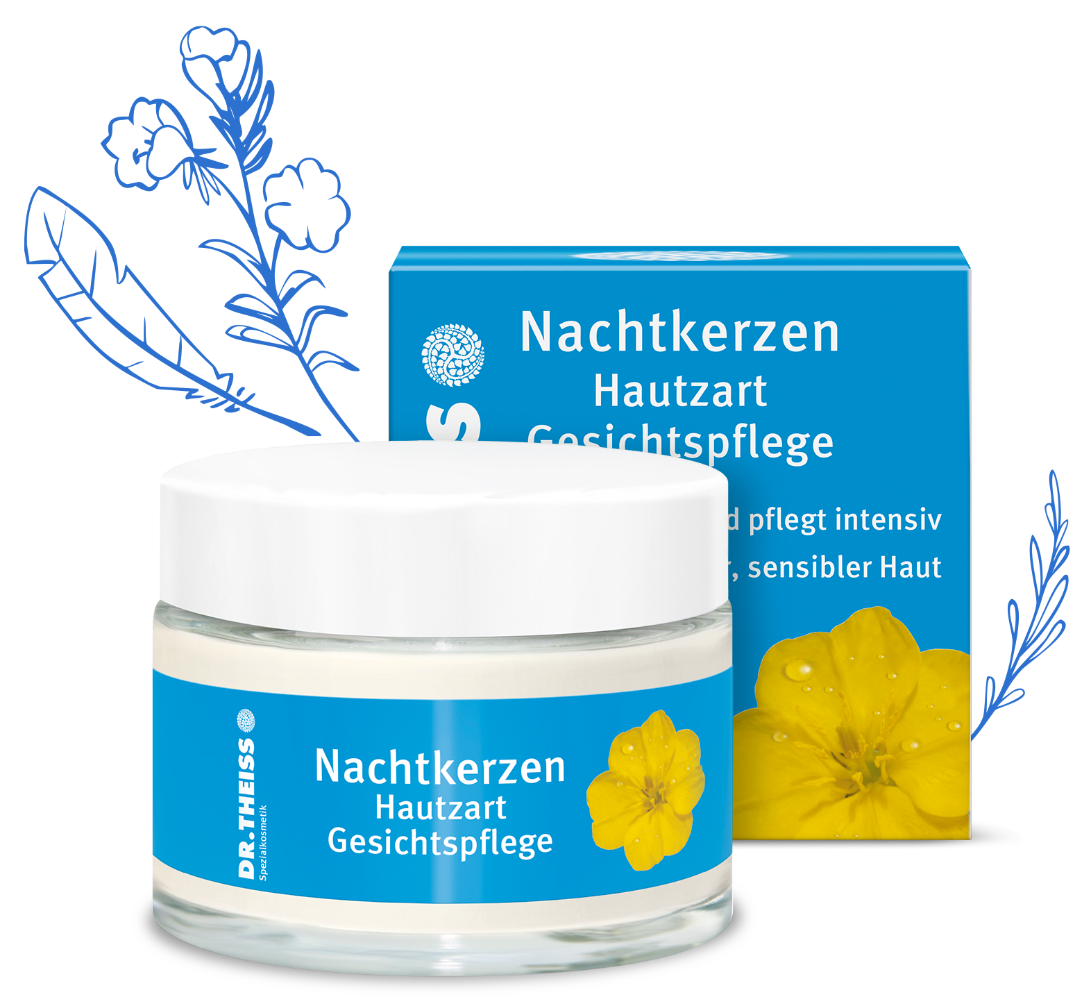 DR. THEISS Atopic Dermatitis Evening Primrose Facial Cream 50ml (7% Evening Primrose Oil / 1% Urea - Nachtkerzen