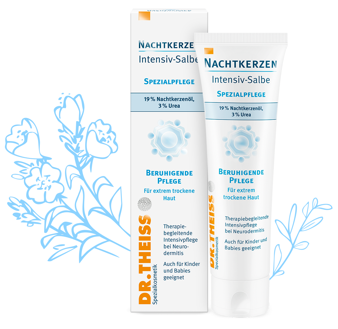 DR. THEISS Nachtkerzen Intensiv-Salbe Evening Primrose Baby Ointment 50ml (19% evening primrose oil and 3% urea)