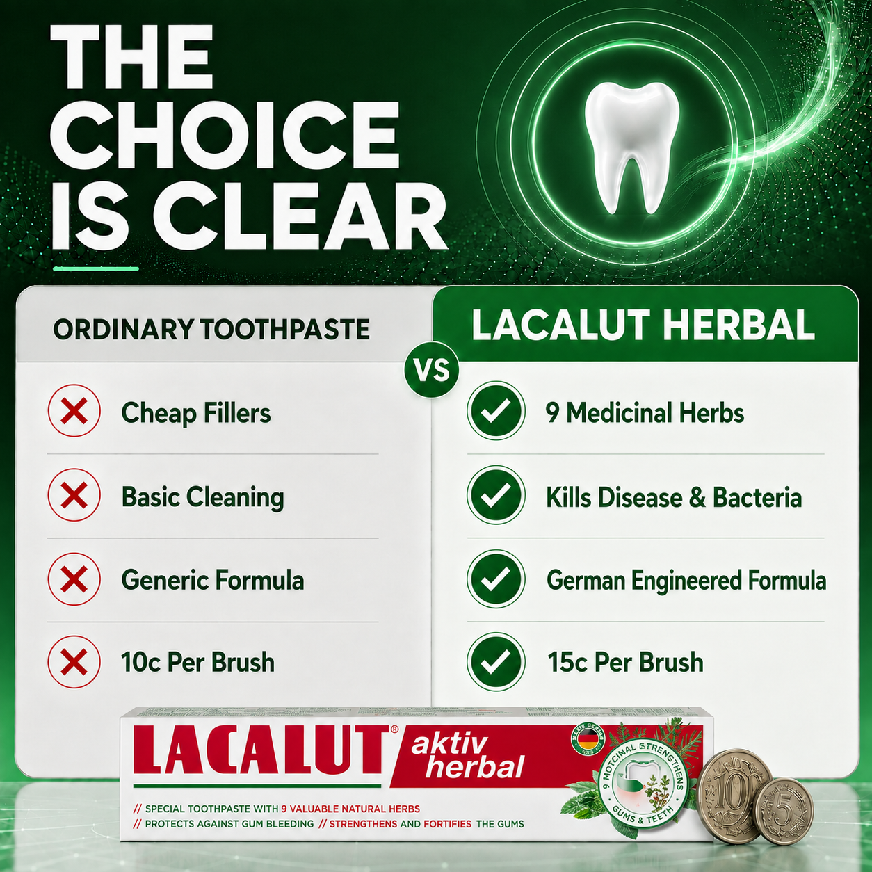 HERBAL Toothpaste For Gum Disease | Aromatherapy Brushing Experience | LACALUT® HERBAL 75ml