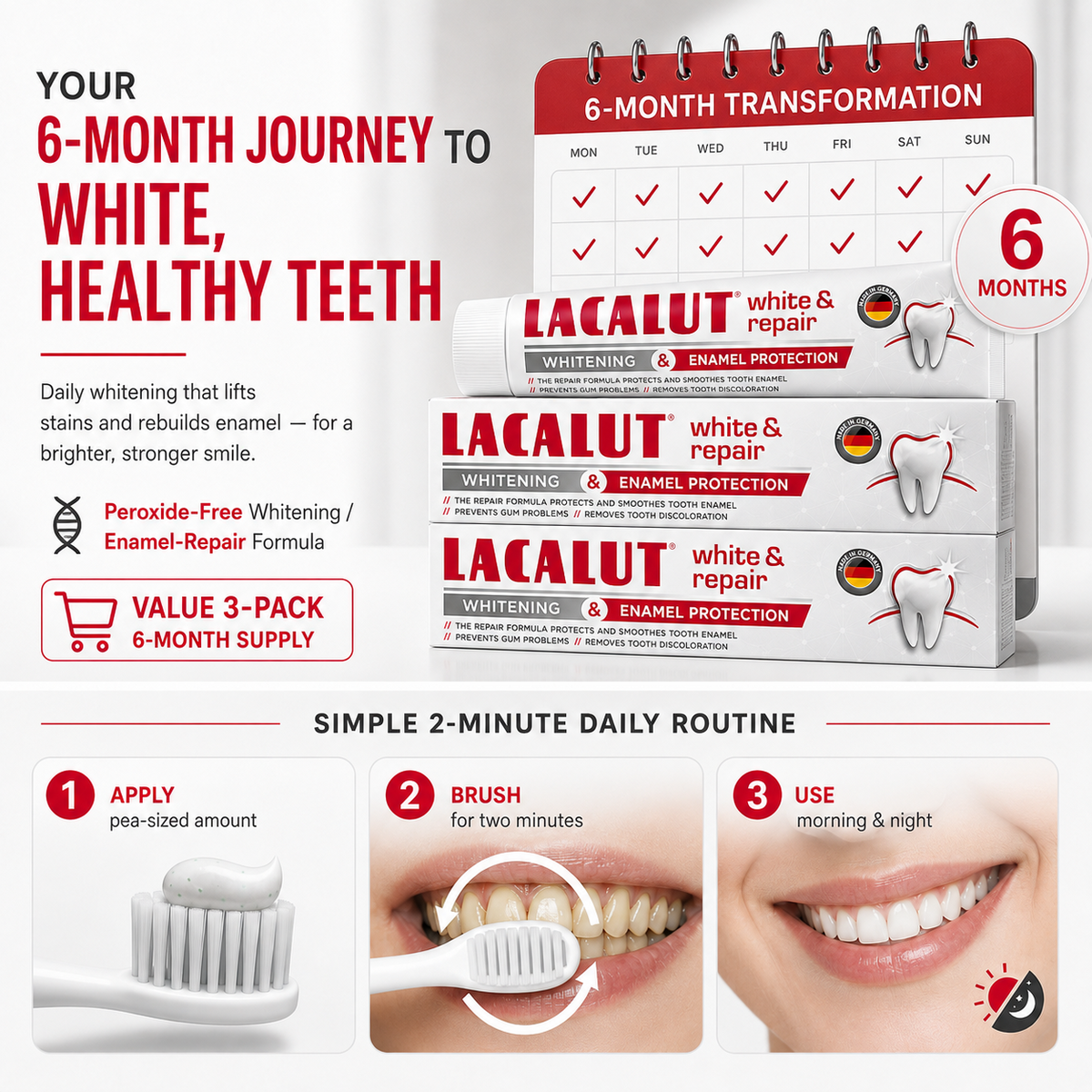 LACALUT® WHITE & REPAIR 75ml — Whitening Toothpaste For Enamel Repair (view 6)