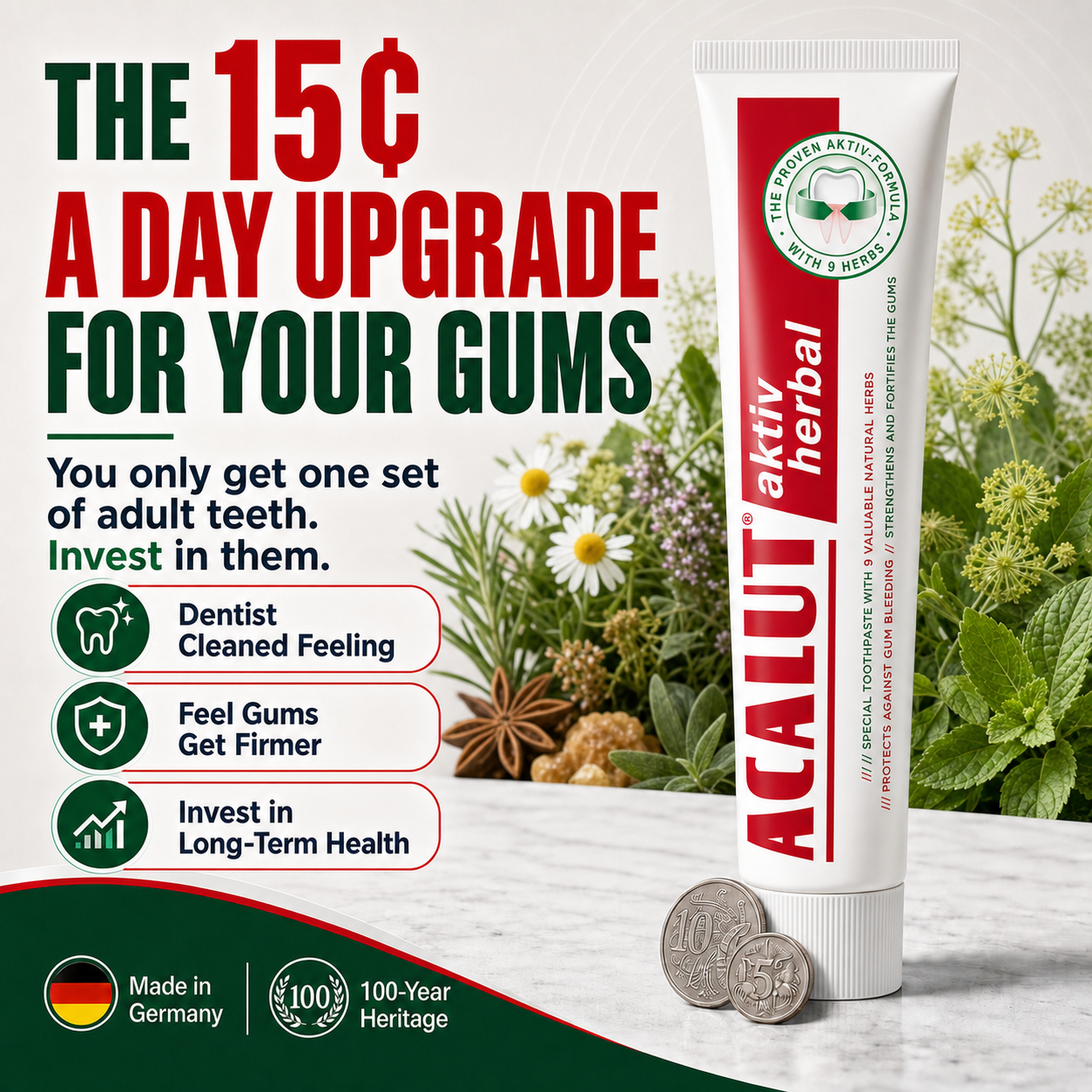 HERBAL Toothpaste For Gum Disease | Aromatherapy Brushing Experience | LACALUT® HERBAL 75ml