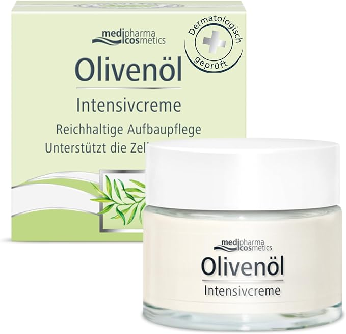 Medipharma Cosmetics Olive Oil Intensive Cream 50ml — Intensive Olive Oil Moisturizing Cream For Face, Neck & Cleavage