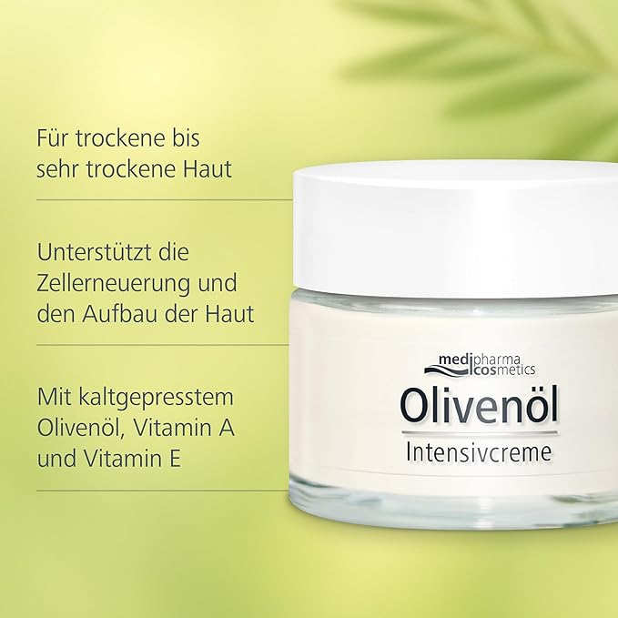 Medipharma Cosmetics Olive Oil Intensive Cream 50ml — Intensive Olive Oil Moisturizing Cream For Face, Neck & Cleavage