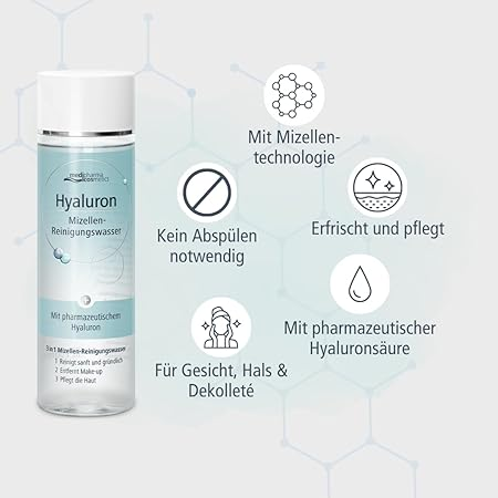 Hyaluron Micellar Cleansing Water with 3 in 1 Effect - No Rinsing  | Medipharma Cosmetics® Make-Up Cleanser 200ml