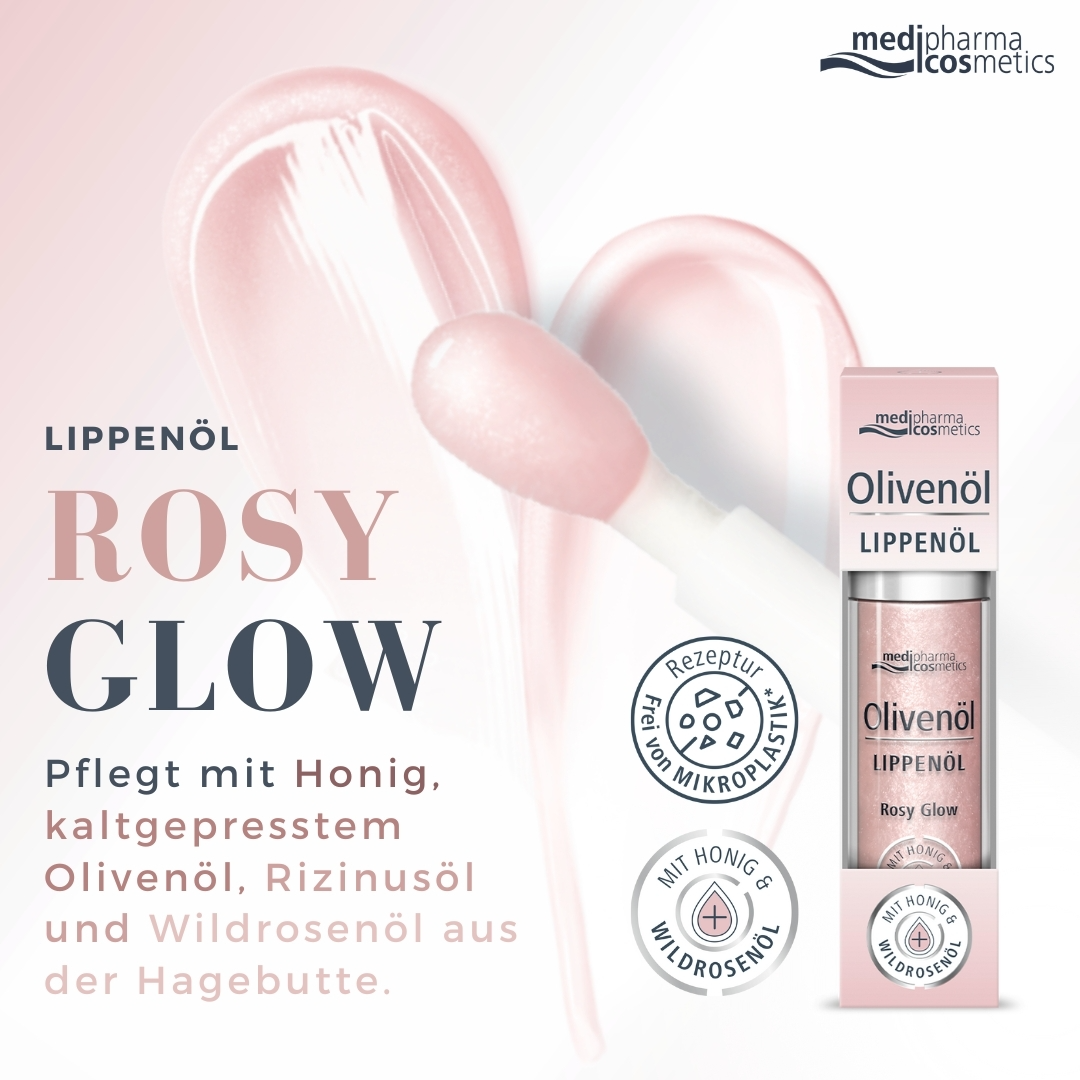 Olive Oil Lip Oil Rosy Glow  | Medipharma Cosmetics® 4ml