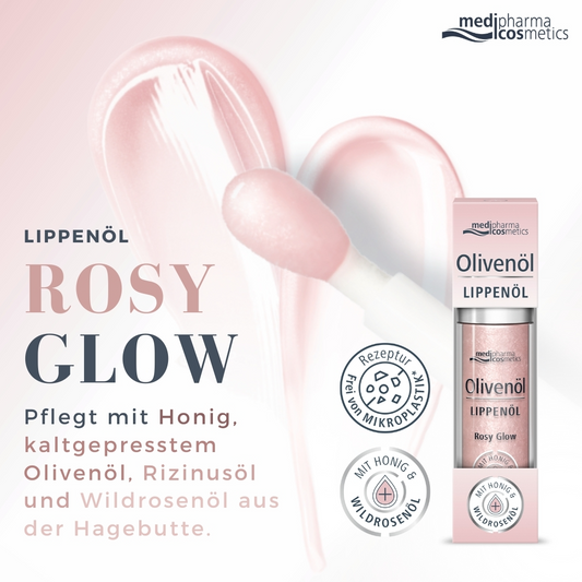 Olive Oil Lip Oil Rosy Glow  | Medipharma Cosmetics® 4ml