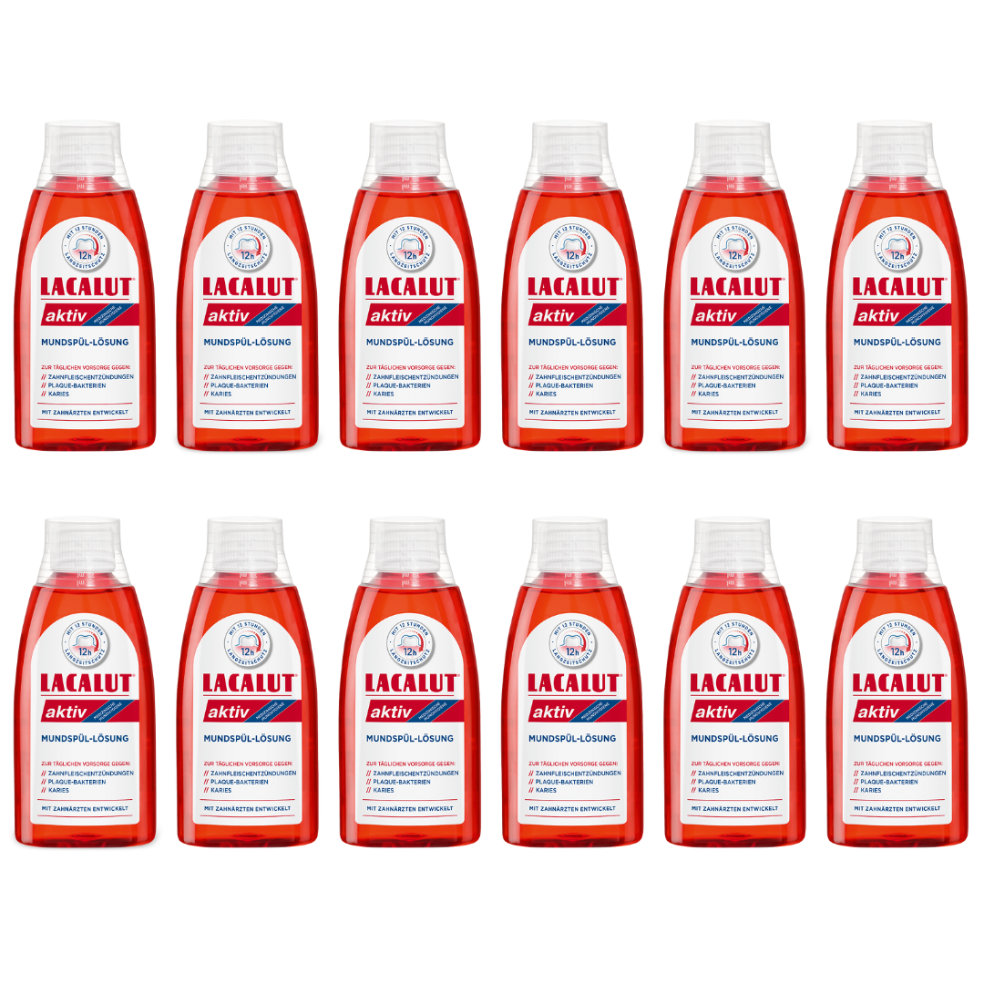 LACALUT® AKTIV Gingivitis Toothpaste, Mouthwash, Toothbrush & Dental Floss Bundle For Gum Disease