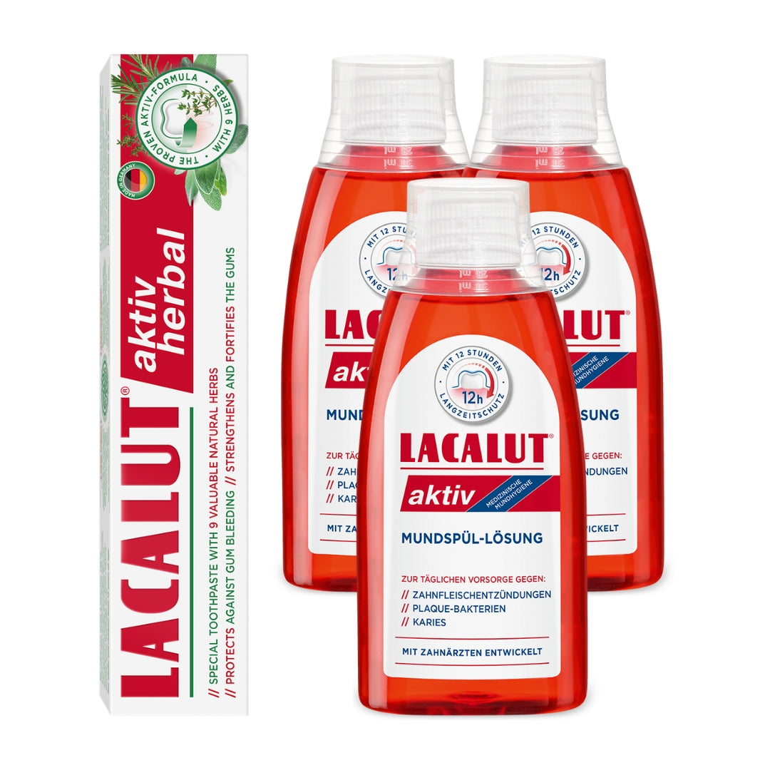 LACALUT AKTIV Herbal 2-Part Kit - toothpaste and mouthwash