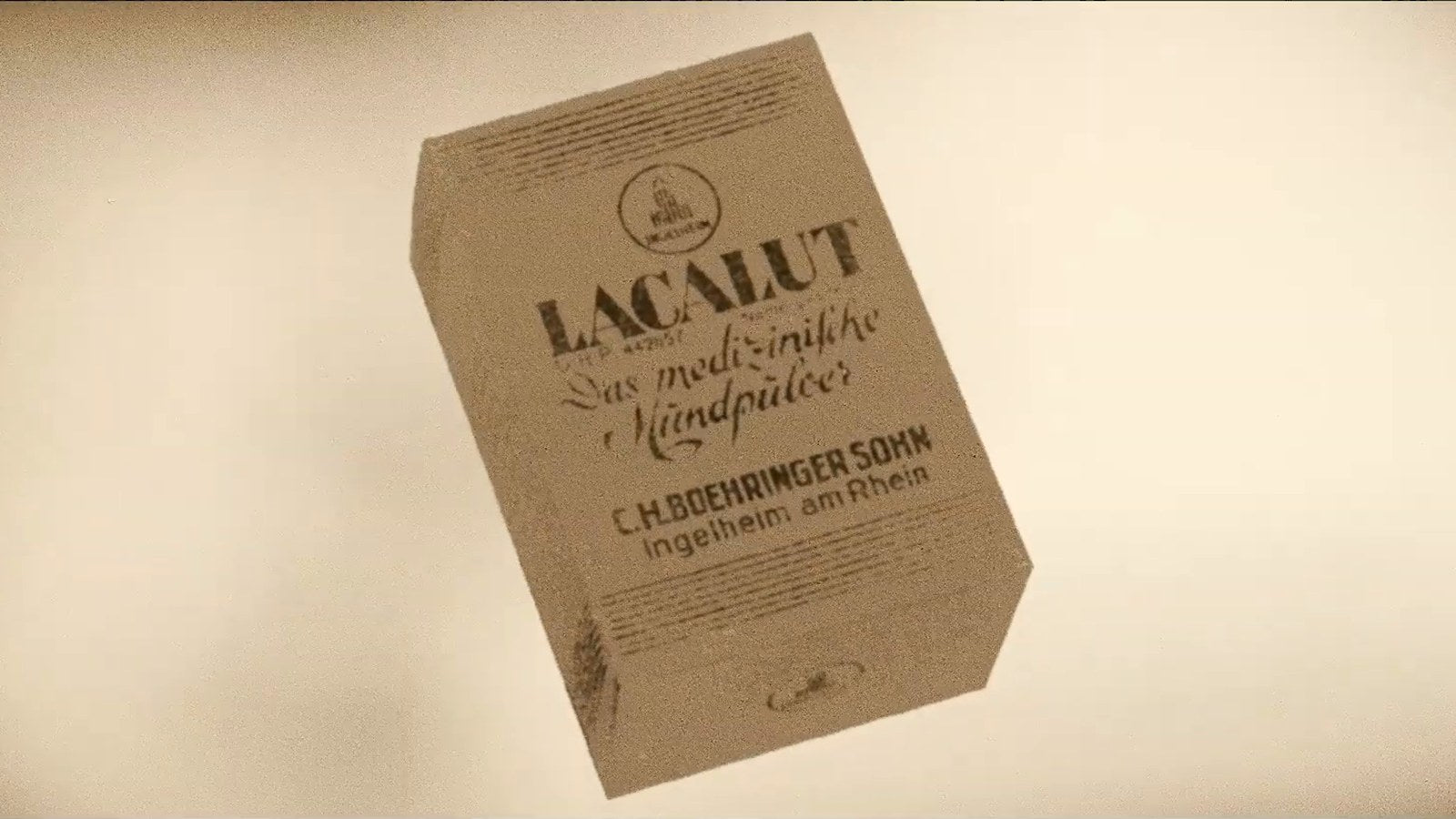 The original 1925 LACALUT medicinal tooth powder box by C.H. Boehringer Sohn, Ingelheim