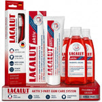 LACALUT AKTIV complete gum-care kit with toothpaste, toothbrush and mouthwash