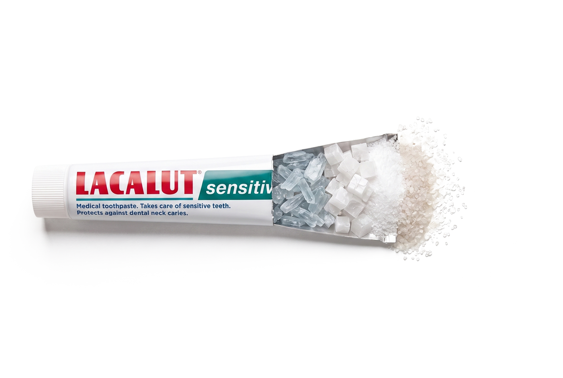 LACALUT Sensitive toothpaste formula cutaway