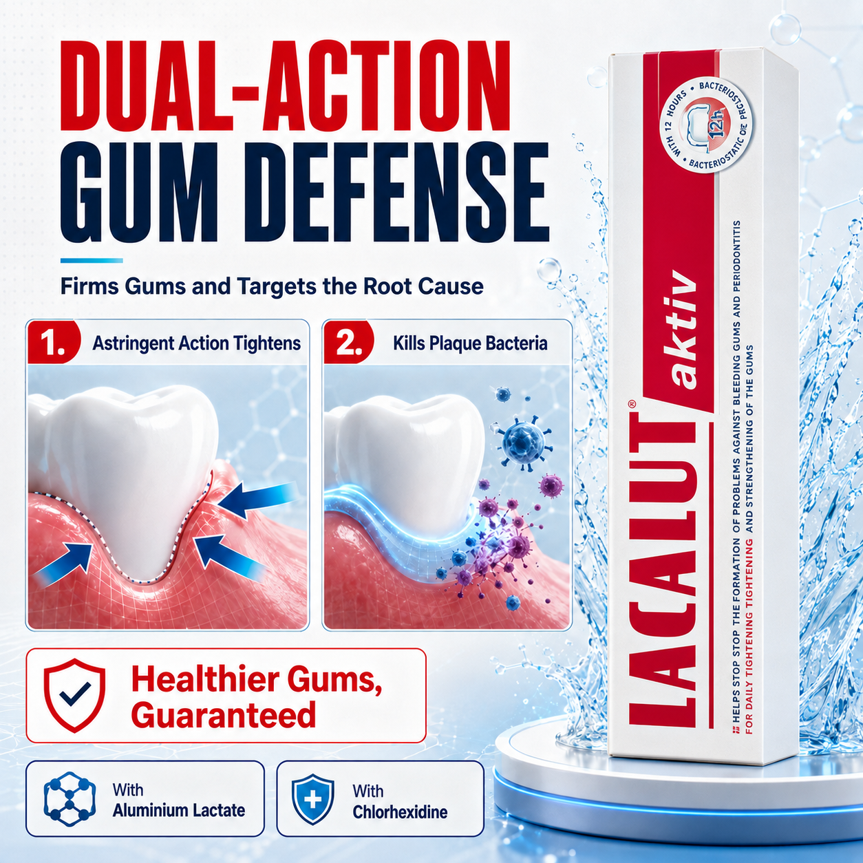 Gingivitis Toothpaste For Gum Disease | Tightens & Strengthens Gums | LACALUT® AKTIV 75ml