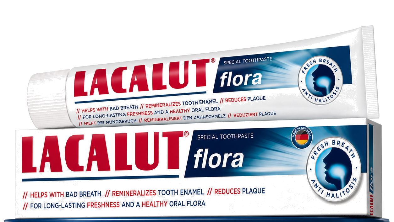 Halitosis Toothpaste For Strong Bad Breath | Kills Mouth Odour at The Source | LACALUT® FLORA 75ml